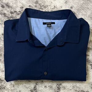 Alfani Men's Navy Blue Button-Up Dress Shirt Sz XXL